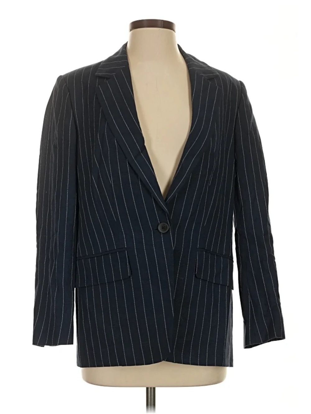Club Monaco Navy Pinstripe Blazer Women